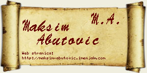 Maksim Abutović vizit kartica
